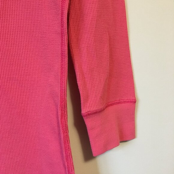 Vintage Strawberry Pink Waffle 3/4 Sleeve Shirt - Picture 4 of 14